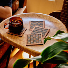 Load image into Gallery viewer, Tatami Omote Coasters - Deep Brown Checkered