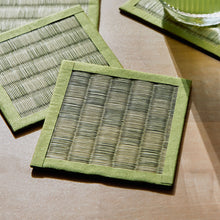 Load image into Gallery viewer, Tatami Omote Coasters - Fresh Green Checkered
