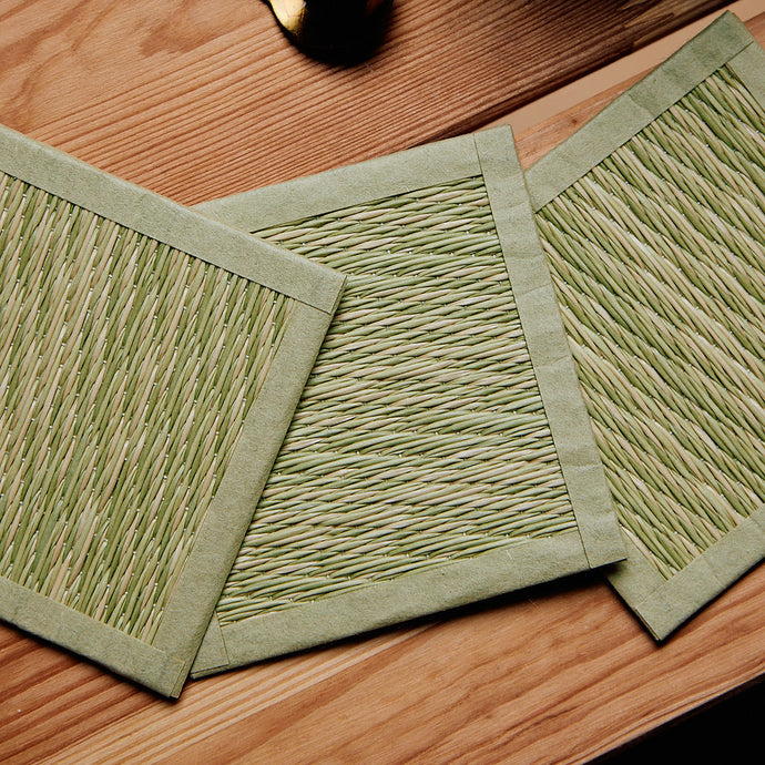 Tatami Omote Coasters - Light Reed Weave